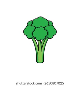 Buquê de brócolis fresco e colorido design vegetal saudável Ilustração vetorial