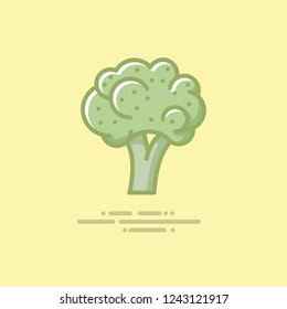 Broccoli cabbage filled line icon. Healthy vegetable vector symbol.