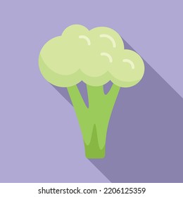 Broccoli cabbage icon flat vector. Brocoli food. Vegetable plant