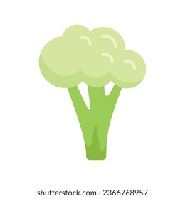 Broccoli cabbage icon flat vector. Brocoli food. Vegetable plant isolated