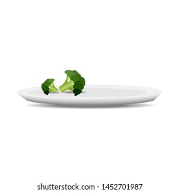 Broccoli cabbage on a plate. Healthy food. Menu for vegetarians or for diet.