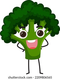 A broccoli cartoon character illustration