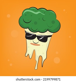 broccoli cartoon illustration. vegetable vector