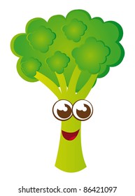 broccoli cartoon isolated over white background. vector