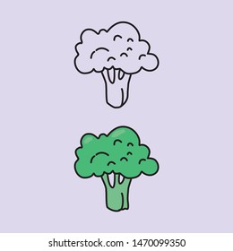 broccoli cauliflower vegetables vector icon