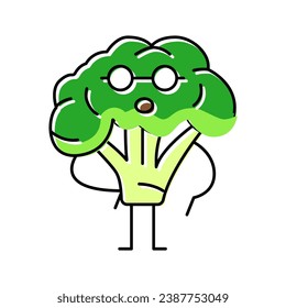 broccoli character color icon vector. broccoli character sign. isolated symbol illustration