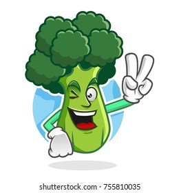 Broccoli character design or book mascot, perfect for logo, web and print illustration
