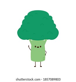 Broccoli character design. Broccoli on white background.