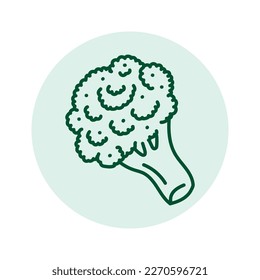 Broccoli color line icon. Healthy food. Vegetarian product