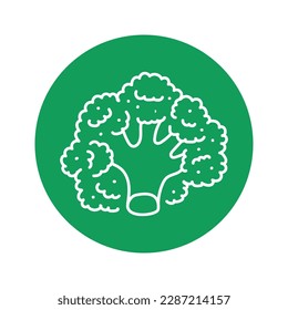 Broccoli color line icon. Healthy food. Vegetarian product