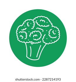 Broccoli color line icon. Healthy food. Vegetarian product