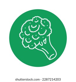 Broccoli color line icon. Healthy food. Vegetarian product