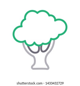 broccoli color line vector icon