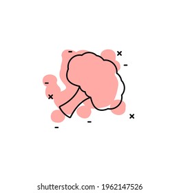 Broccoli with color shadow vector icon in agriculture set