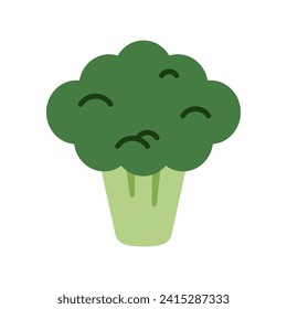 Broccoli colorful realistic icon. Broccoli vegetables symbol on white background.