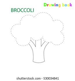 Broccoli coloring and drawing book vegetable design illustration 