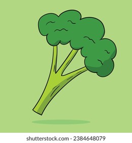 Brocoli. Concepto aislado. Vector de estilo de caricatura plana