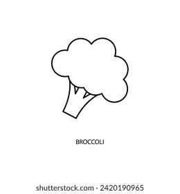 icono de línea de concepto de brócoli. Ilustración de elemento simple. diseño de símbolos de esquema de concepto de brócoli.