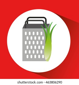 broccoli with cooking pot icon, vector illustration
