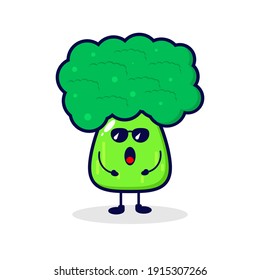 Broccoli cool cute character illustration