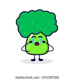 Broccoli cry cute character illustration