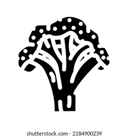 Broccoli Schnitt Glyph Symbol Vektorgrafik. Broccoli-Schnittzeichen. einzelne Symbolillustration