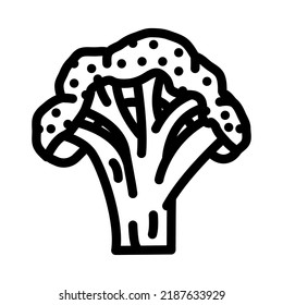 broccoli cut line icon vector. broccoli cut sign. isolated contour symbol black illustration