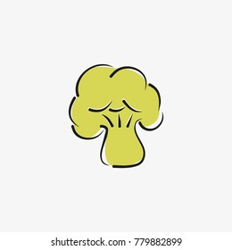 broccoli cute doodle icon