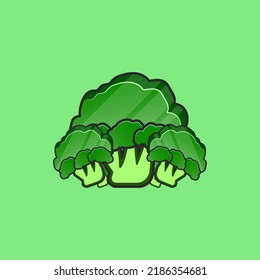 Broccoli Design Minimalist . Vektorgrafiken 