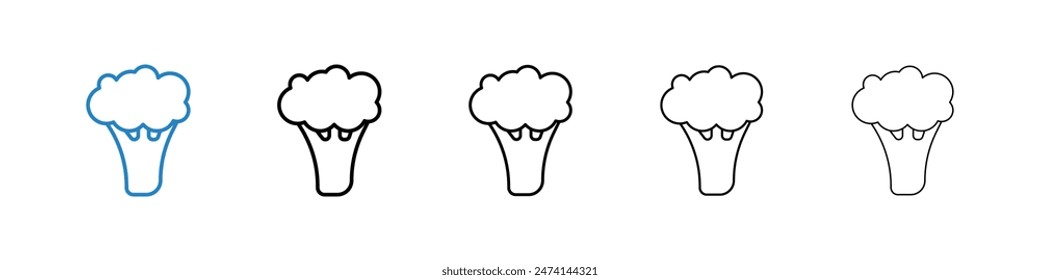 Broccoli Emblem Set. Graphic Broccoli Vegetable Icon.