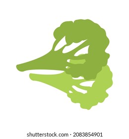Icono plano de brócoli aislado. Ilustración de vectores alimentarios sanos