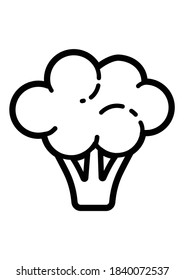 Icono plano de brócoli aislado en fondo blanco