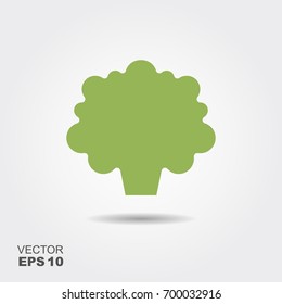 Broccoli flat icon vector, colorful logo illustration isolated on white