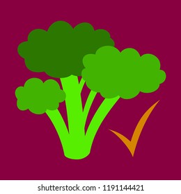 Broccoli. Flat illustration. isolated on background. Fresh Vegetable. Vegetarian food