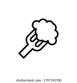 Broccoli fork icon. Simple line, outline vector elements of vegetarian food icons for ui and ux, website or mobile application