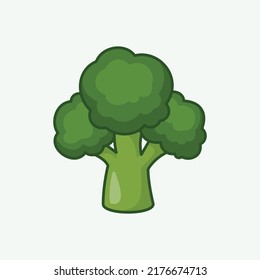 Broccoli fresh green vegetable Vector Broccoli icon. Colorful cartoon broccoli. Healthy food concept.