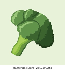 Broccoli Fresh Shiny Green Vector Clip Art