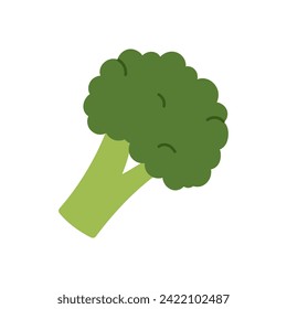 Broccoli, fresh simple green vegetable for healthy vitamin diet vector illustration