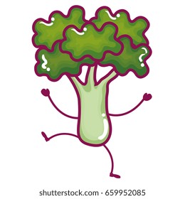 broccoli fresh vegetable kawaii character