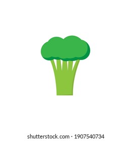 Broccoli fresh vegetables on white background flat design vector