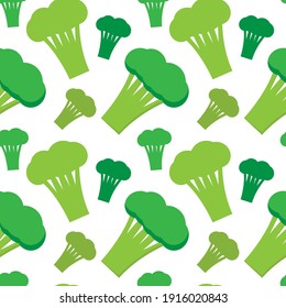 Broccoli fresh vegetables seamless abstract pattern on white background vector design