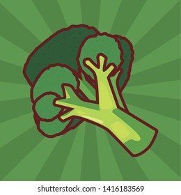 broccoli fresh vegetables vector ilustration