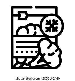 broccoli frozen vegetable line icon vector. broccoli frozen vegetable sign. isolated contour symbol black illustration