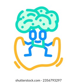 broccoli fruit fitness character color icon vector. broccoli fruit fitness character sign. isolated symbol illustration