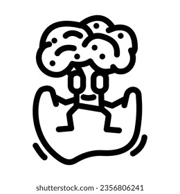 broccoli fruit fitness character line icon vector. broccoli fruit fitness character sign. isolated contour symbol black illustration