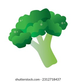 Broccoli. Funny, cute broccoli for kids. Cute cartoon style happy and green broccoli characters. Vector food illustration.