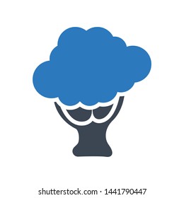 broccoli glyph color vector icon