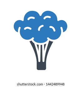 broccoli glyph color vector icon