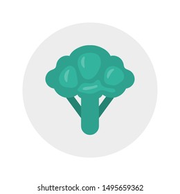 broccoli glyph flat vector icon