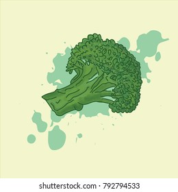 broccoli green splash isolated